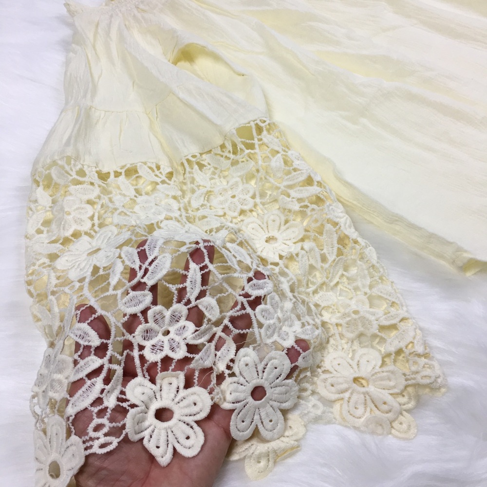 Off The Shoulder Lace Sleeves Long Sleeve Top - Picture 5 of 6
